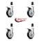 Service Caster Regency Work Table Total Locking Caster Replacement Set REG-SCC-EXTTL20S514-PPUB-BLK-112-4 - alternate 2